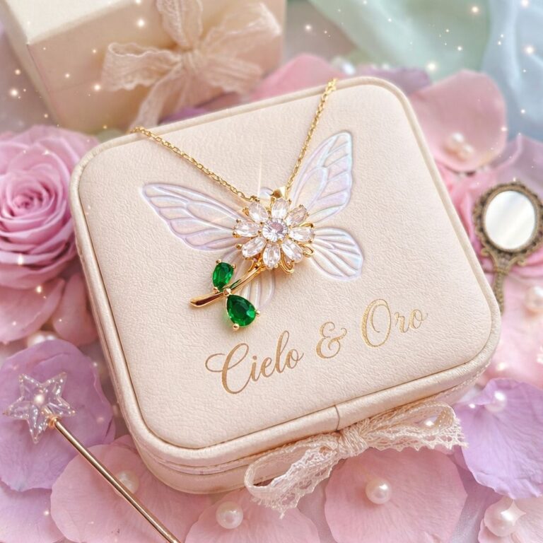 Collar con colgante de cadena de cable con diamante en forma de flor