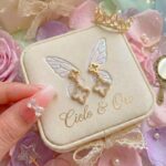 Aretes de trevol enchapado oro real 18k