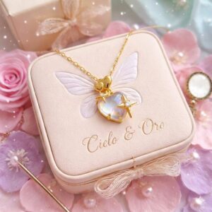 Collar Corazón Blanco Minimalista — Acero Inoxidable Oro 18K PVD | Elegante y Duradero