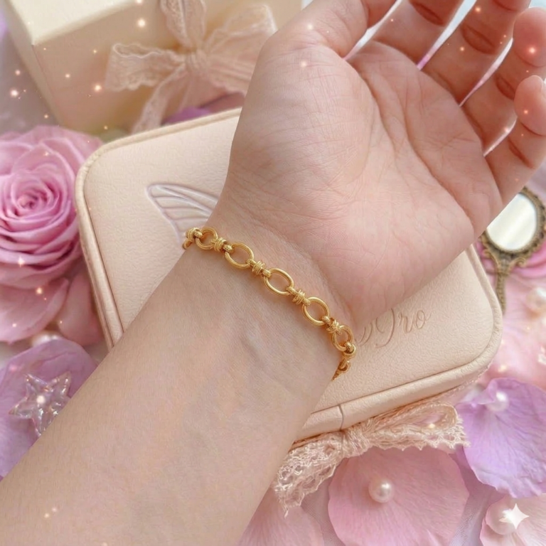 Brazalete con stilo encadenado clasico