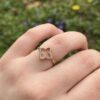 Anillo de trevol enchapado oro real 18k