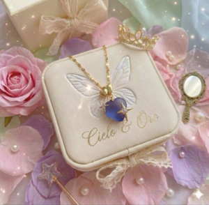 Collar Corazón Azul — Acero Inoxidable Baño Oro 18K PVD | Joyería