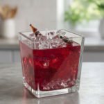 Vela roja efecto de cristal y efecto agua