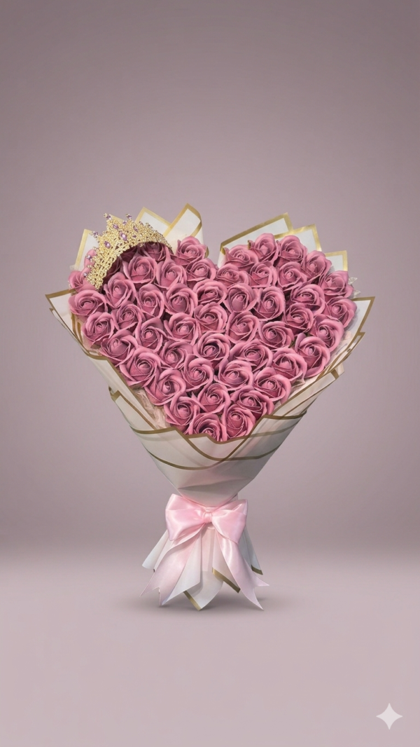 Ramo de 50 rosas de jabon rosa palo