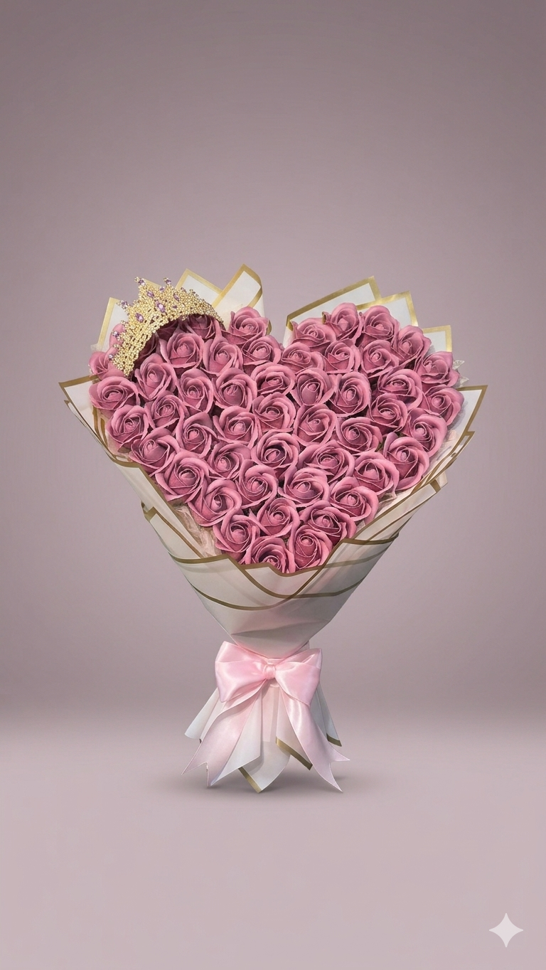Ramo de 50 rosas de jabon rosa palo