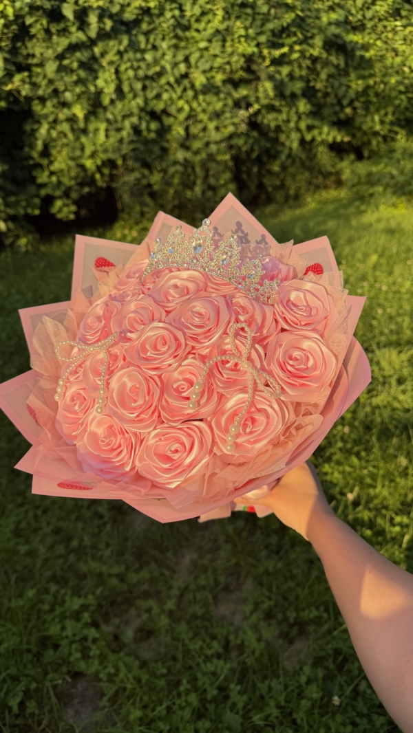Ramo rosa de 25 rosas eternas