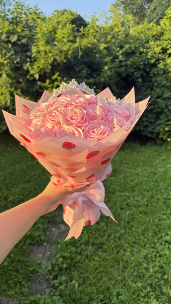 Ramo rosa de 25 rosas eternas